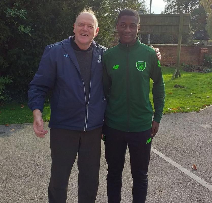 Former Melview FC player James Abankwah lines out with Republic of Ireland U16 side