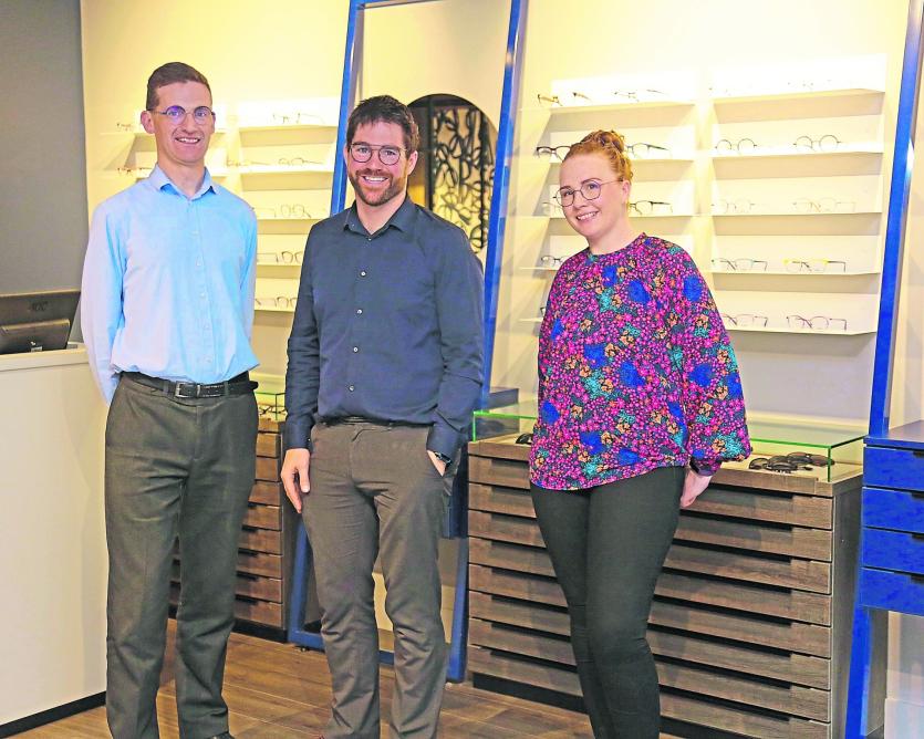 The team at Stephen Olwell Opticians from l to r: Anthony Flanagan  , Stephen Olwell FAOI (Optometrist) and Marie Gavin 
