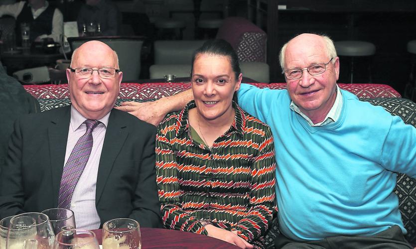 ILOL-08-11-19 Longford Ladies Presentation 15.      Tom & Benny McGuiness with Michelle McGuire.                   Picture: Syl Healy.