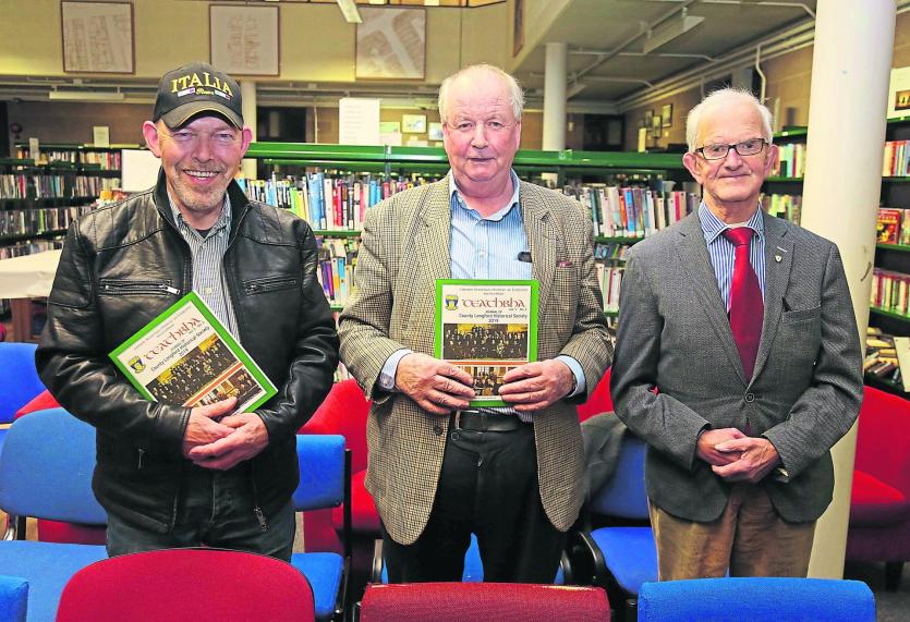History enthusiasts, Philip Murrell, Pat Kilduff and Jude Flynn at the recent launch of Teathbha in Longford Co  Library recently