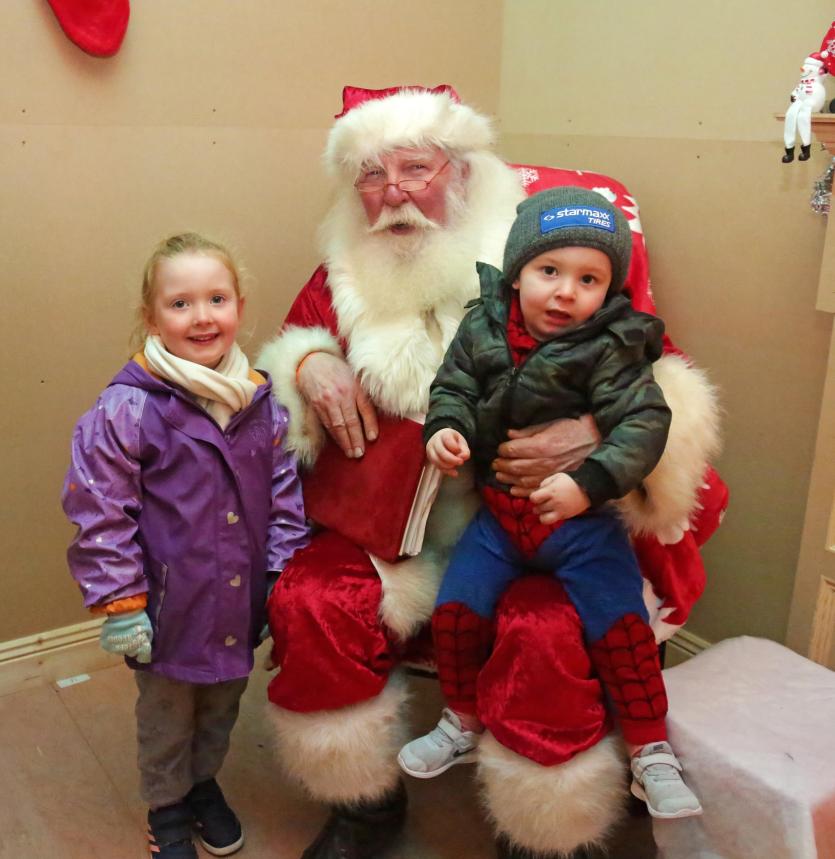 Santa with Alaya and Keelan Conway Picture: Shelley Corcoran