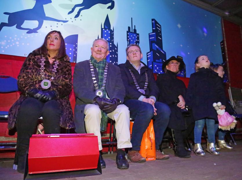 Looking out for Santa, Niamh Donlon, Seamus Butler, Micheál Carrigy, Peggy Nolan, Willow and Meadow Westall Picture: Shelley Corcoran