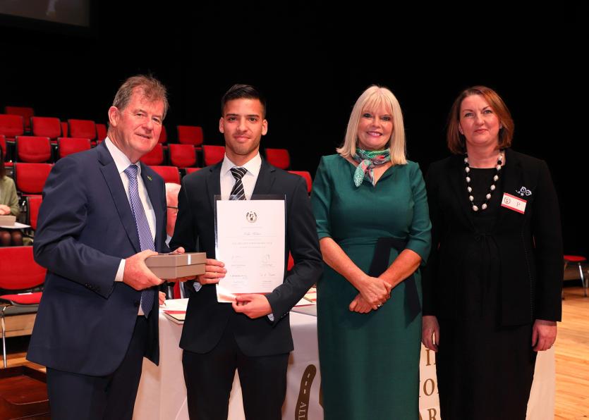 Sponsor JP McManus, Longford Student Velin Kolev, Minister of State for Higher Education, Mary Mitchell O’Connor TD and Cnoc Mhuire Granard Principal 