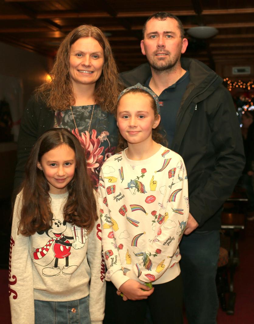 ILOL-20-12-19 Kenagh Santa 07.      Dara, Enda, Rachel & Abbie McGann.        Picture: Syl Healy.