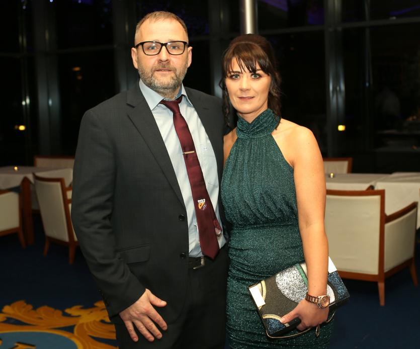 Fr Manning Gaels dinner dance 16.      Fr Manning Gaels Manager Jack Lynn with his wife Trish.              Picture: Syl Healy.