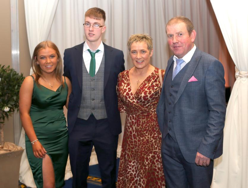 Fr Manning Gaels dinner dance 01.      Aoife Donnelly, Daniel Brady, Annette & Hugh Donnelly.                 Picture: Syl Healy