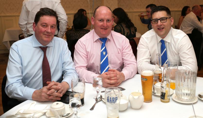  Longford GAA Chairman Albert Cooney, Cllr Turlough McGovern, entertaining MC on the night & St. Mary's, Granard GAA C