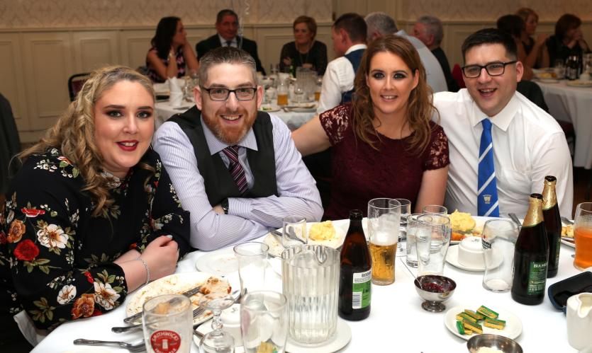 ILOL-31-01-20 Granard GAA 08.  Siblings Tracey, Thomas, Pamela, & Ciaran Walsh. Thomas & Pamela were home from America to attend the function.        