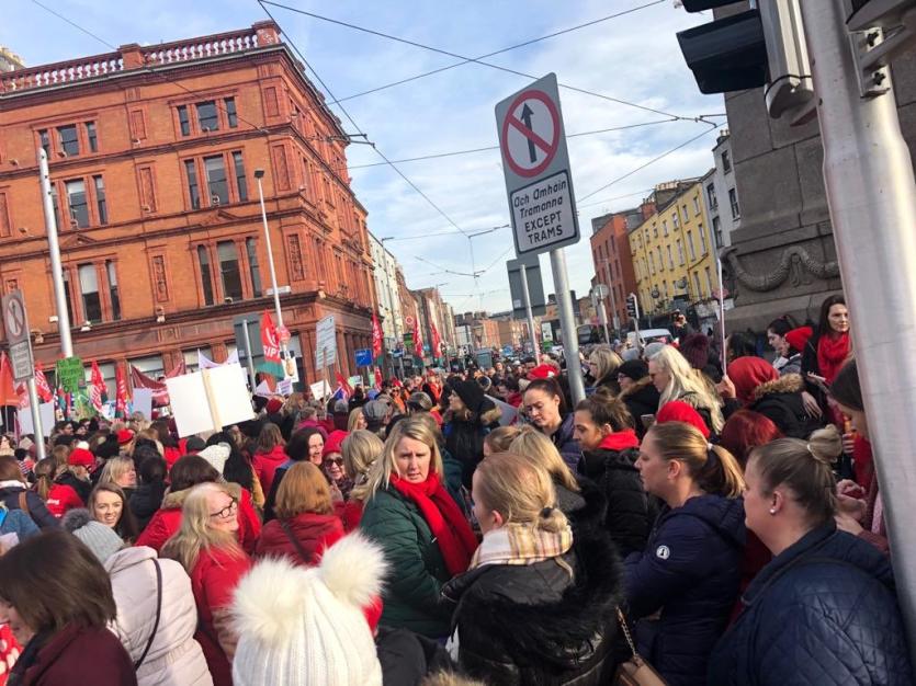 Longford Early Years workers in protest march  demanding a ‘new deal’ for childcare