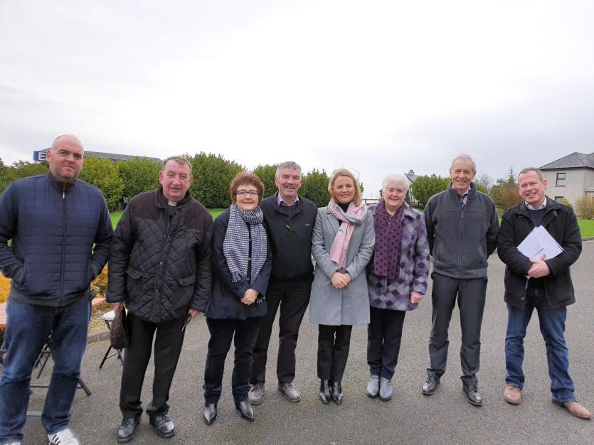 Pictured l to r at the signing: Seán Crowe (S & E Crowe Contractors), Fr Liam Courtney (Treasurer) Annette Kane - Chair,  Micheál Joyce -Treasurer, Ma
