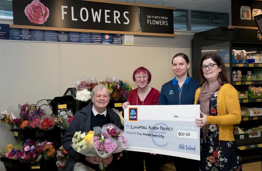  Conal Morgan and Frances Salinger from the Longford Acorn Project, Monika Fila, Aldi Longford Town’s ‘Charity Champion’ and Pozy Green from the Longf