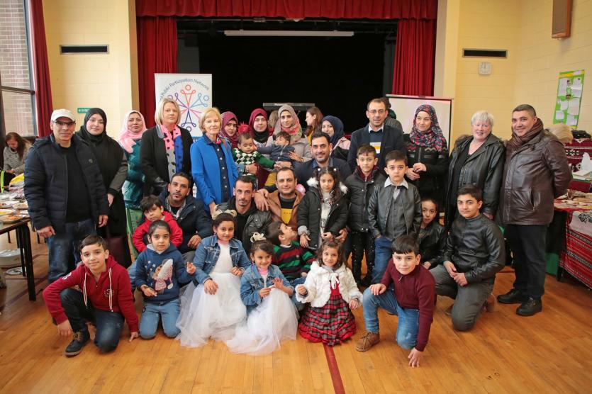 Syrian Families from Granard with Eileen Finnan from Lus Na Greine and Siobhan McGoey Women's Link Picture: Shelley Corcoran