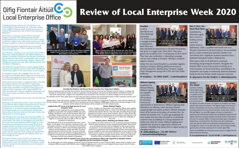 Review of Local Enterprise Week 2020: 5ive Global wins Longford Enterprise Award