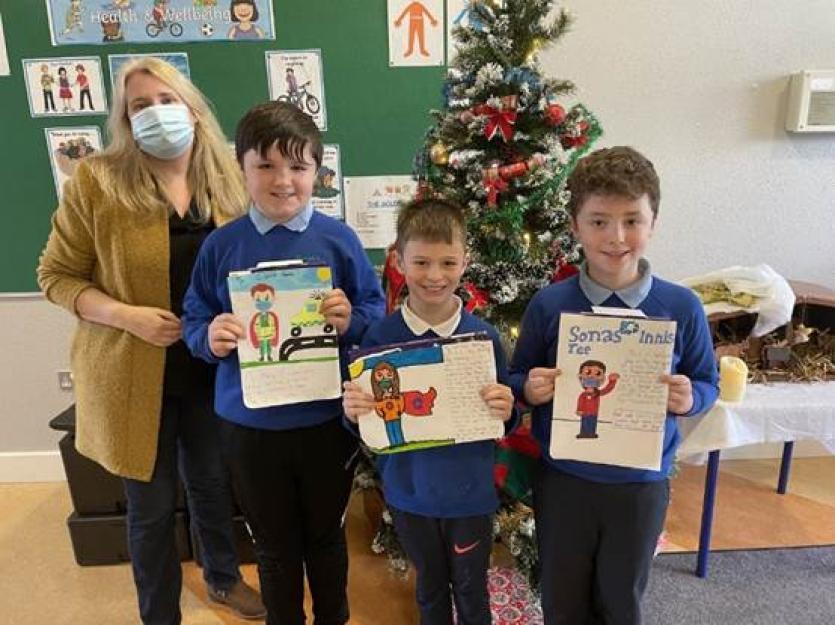 Prizes presented to Longford pupils for 'Covid-19 Heroes' art competition