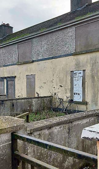 A view of one of a number of derelict houses on Granard's Colmcille Terrace