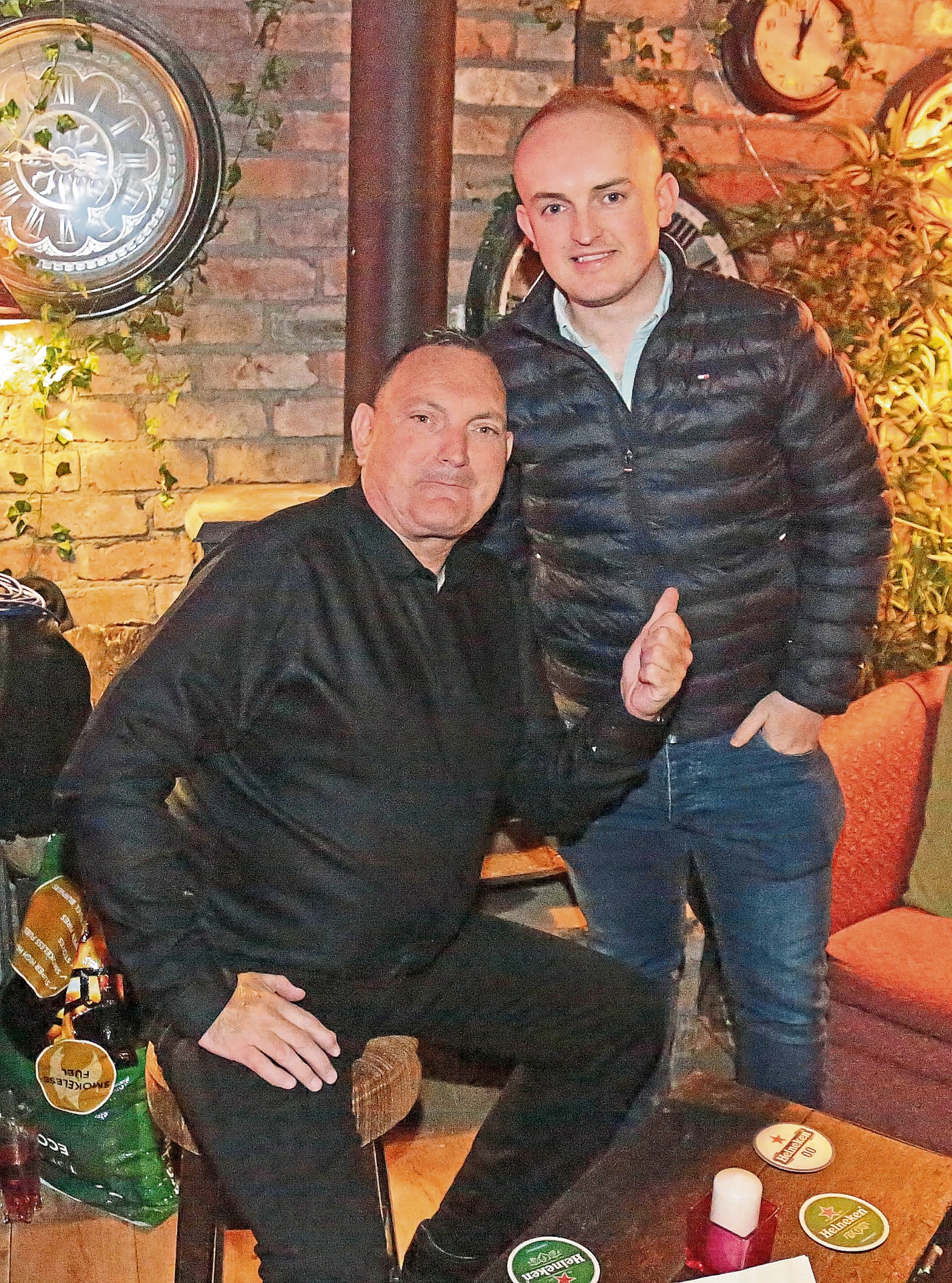 Conor Cassidy and Joe Mac in Creegan’s Bunlahy for the barn dance and relaunch of North Longford Macra  Picture: Shelley Corcoran
